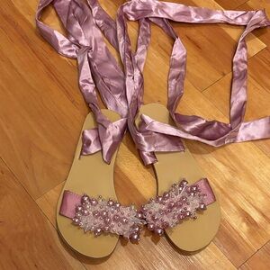 Chic Satin Ribbon Women's Sandals